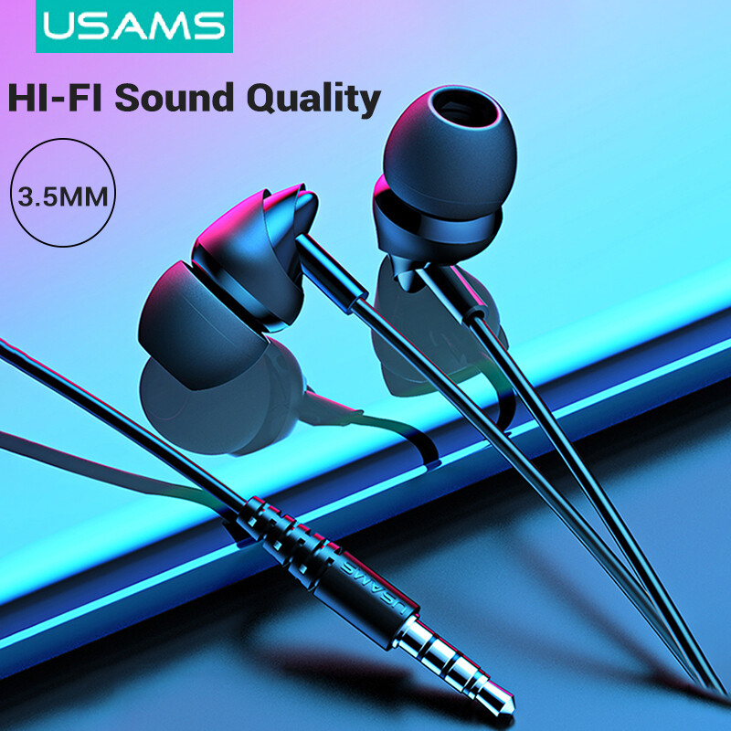 Tai nghe nhét tai usams 3.5mm tích hợp mic hi-fi chất lượng âm thanh 1.2m