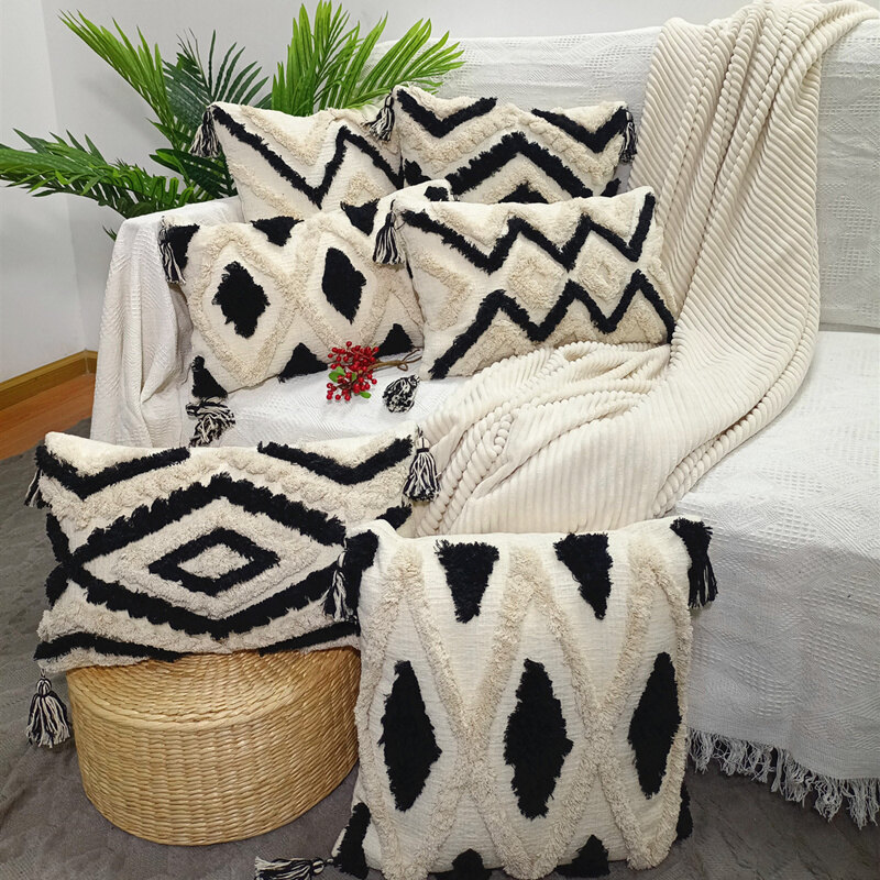 Boho Đệm Vỏ Bọc Vỏ Gối Chần Sợi Dệt 45X4 5Cm/30X50Cm, Vỏ Gối Sang Trọng Viền Trang Trí Cho Ghế Sofa Giường Bắc Âu Trang Trí Nội Thất