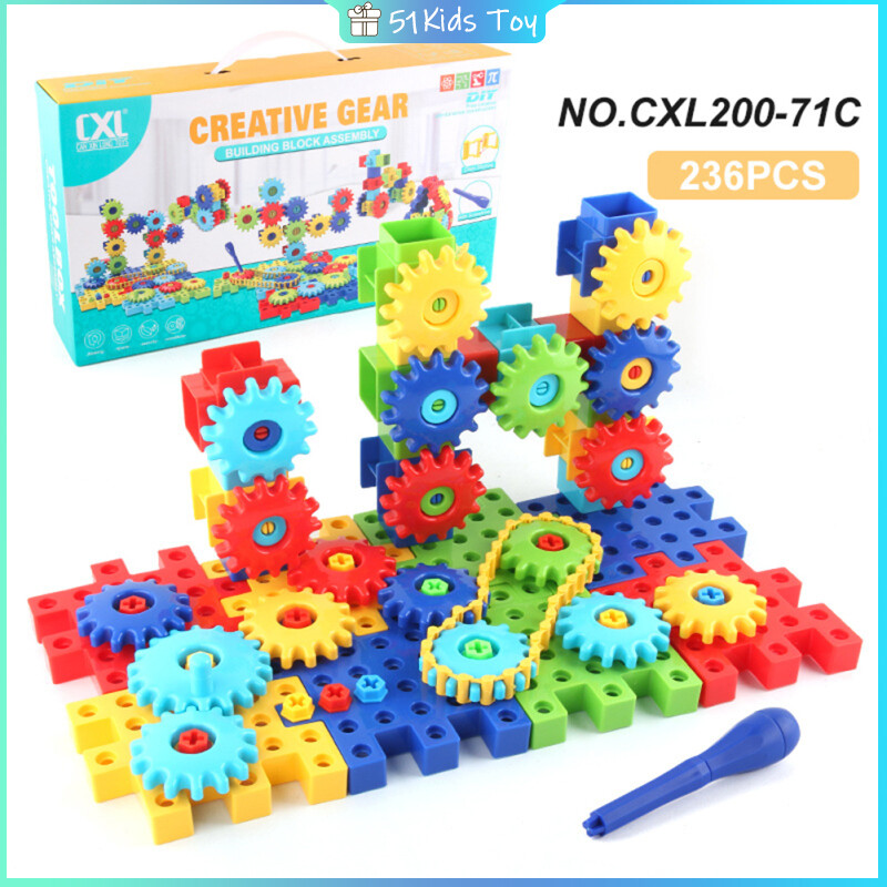 51 bộ đồ chơi khối lắp ghép bánh răng cho trẻ em bánh răng quay khối học tập lồng vào nhau sáng tạo cho trẻ em sân chơi