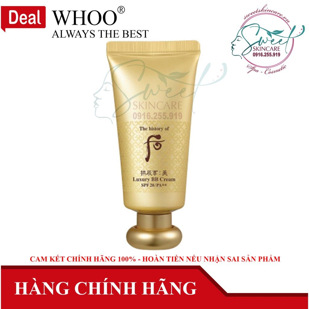 Kem bb trang điểm cao cấp whoo gongjinhyang mi luxury bb cream spf20/pa++