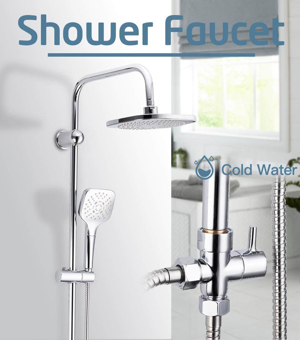 Shower System,Bathroom Rainfall Shower Faucet Bathtub Faucet Shaped Shower Head Water Saving Shower Mixer Set Hot and Cold Water Shower.