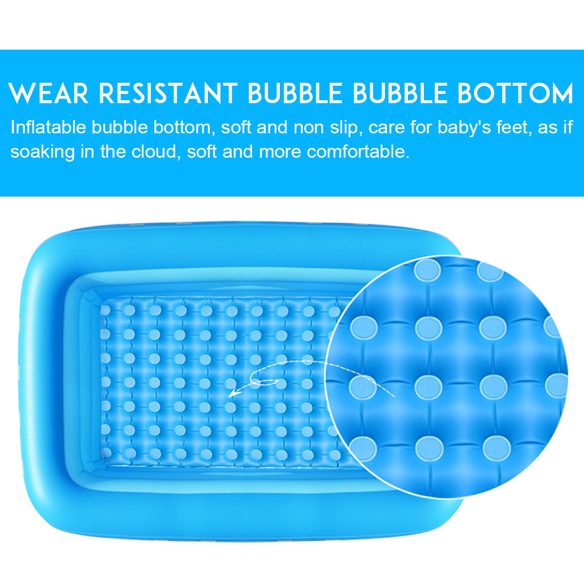 Generic Rectangle Quick Set Inflatable Pool Above Ground Swimming Pool Kids Family Sports 130cm