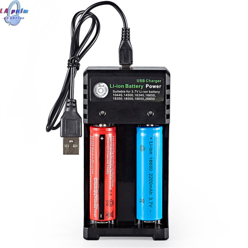 2-slot Usb 18650 Battery Charger Dual Independent Charging Adapter 3.7v