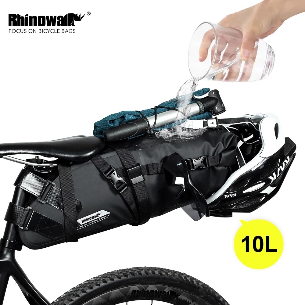 Rhinowalk Túi yên xe đạp 5L-10L-13L Túi đựng xe đạp chống nước dung tích lớn Túi phản quang có thể gập lại Túi đựng đồ đi xe đạp Túi treo cốp xe đạp đường núi