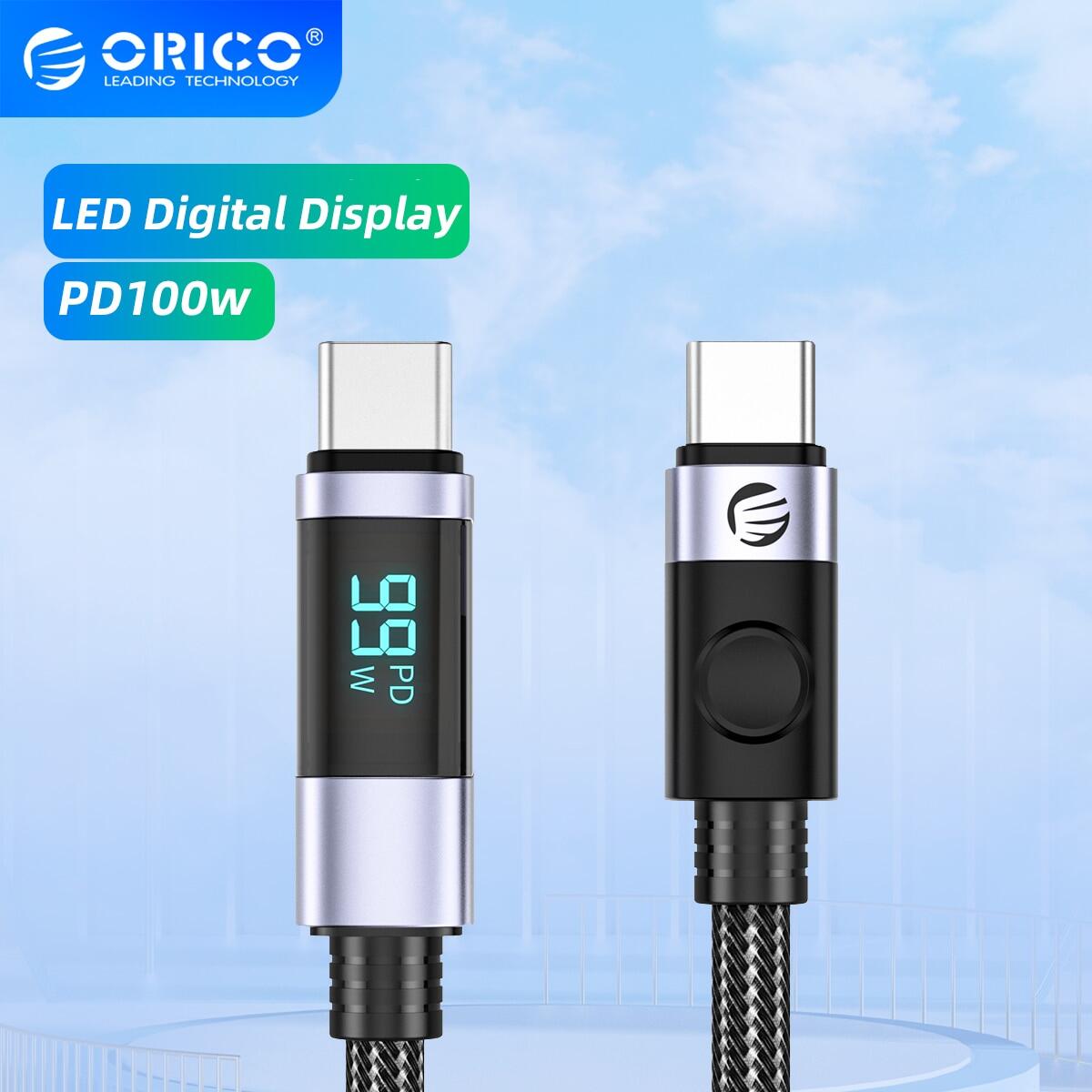 Orico cáp pd100w usb c sang type c đèn led sạc dây dữ liệu cổng c sạc nhanh dây sạc cho macbook huawei xiaomi máy tính xách tay