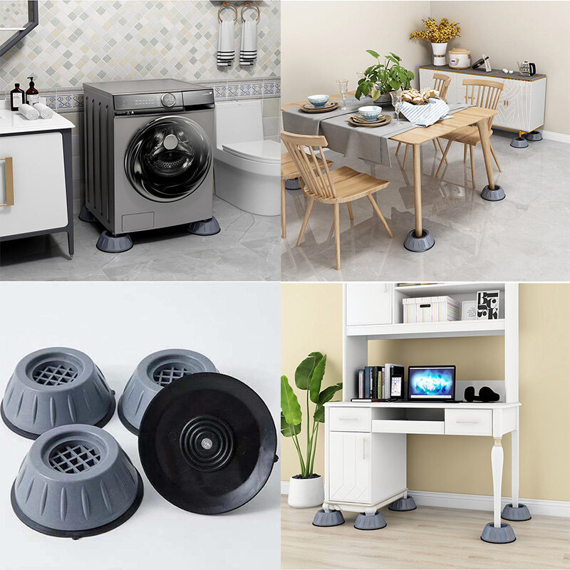 4 Miếng Đệm Chân Chống Rung Cho Máy Giặt Thiết Bị Gia Dụng Đế Tròn Miếng Lót Chân Đế Ref Giảm Tiếng Ồn Chống Trượt Miếng Lót Chân Chống Trượt Bảo Vệ Nâng Đồ Đạc Cách Ly Cho Máy Sấy Tủ Lạnh Bàn Ghế