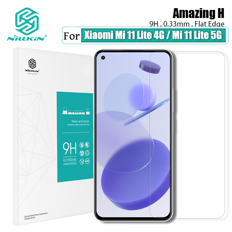 Nillkin 9H Kính cường lực Cho Xiaomi 11 Lite 4G / Xiaomi 11 Lite 5G Miếng dán màn hình điện thoại H 0.33MM Chống Cháy Nổ Bảo Vệ Màng Kính Cường Lực