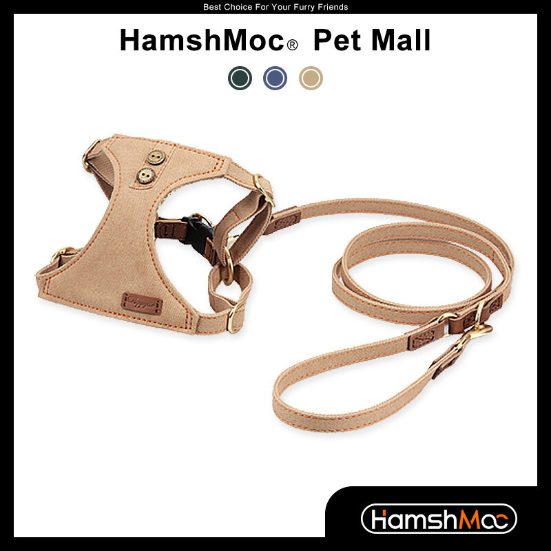 HamshMoc Adjustable Dog Harness and Leash Set Comfortable Pet Harness Durable Multifunctional Leash for Small Medium Dogs ราคา 915 บาท*ส่งฟรี