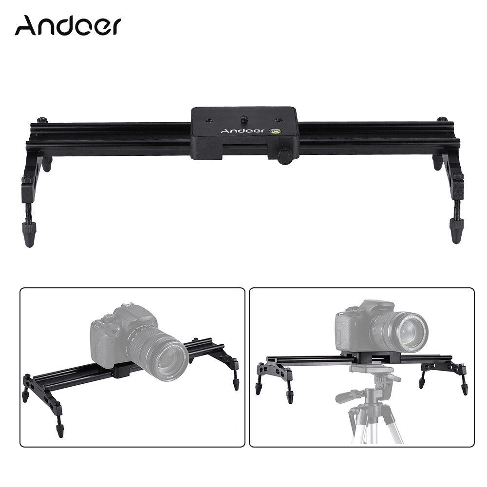 Andoer Camera Hợp Kim Nhôm Di Động 40Cm/15,7in Hệ Thống Đường Ray Ổn Định Thanh Trượt Dolly, Tải Tối Đa 6Kg/1,3lb Dành Cho Máy Quay DV Máy Ảnh DSLR Video Làm Phim