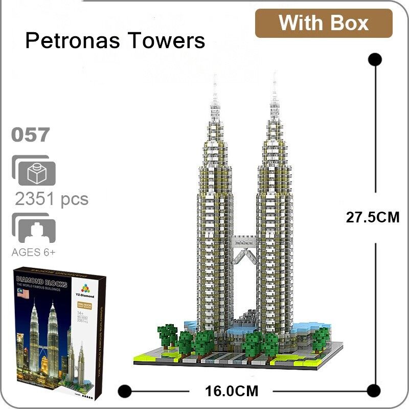Malaysia KLCC Tháp Đôi Petronas Nano Khối Đồ Chơi Kiểu Xây Dựng Thế Giới Kiến Trúc Bộ Gạch Đồ Chơi Xây Dựng Khối Xếp Chồng Bộ Đồ Chơi Xây Dựng Cho Bé Trai