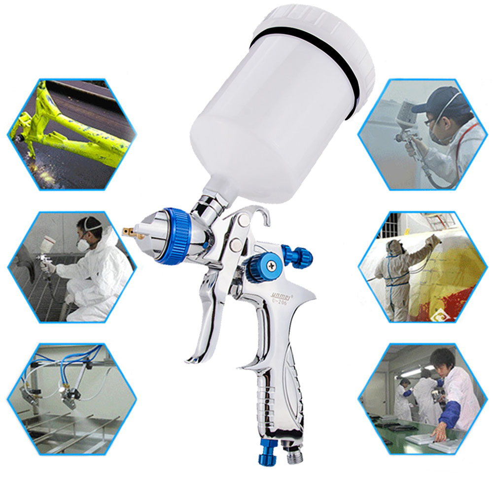 Súng phun khí si fang hvlp máy phun sơn ô tô, vòi phun 1.4mm máy phun sơn khí nén máy phun sơn tự động nạp trọng lực, dung tích cốc 600ml, sơn lót ô tô, phun toàn bộ xe, chế tạo mô hình, đồ nội thất