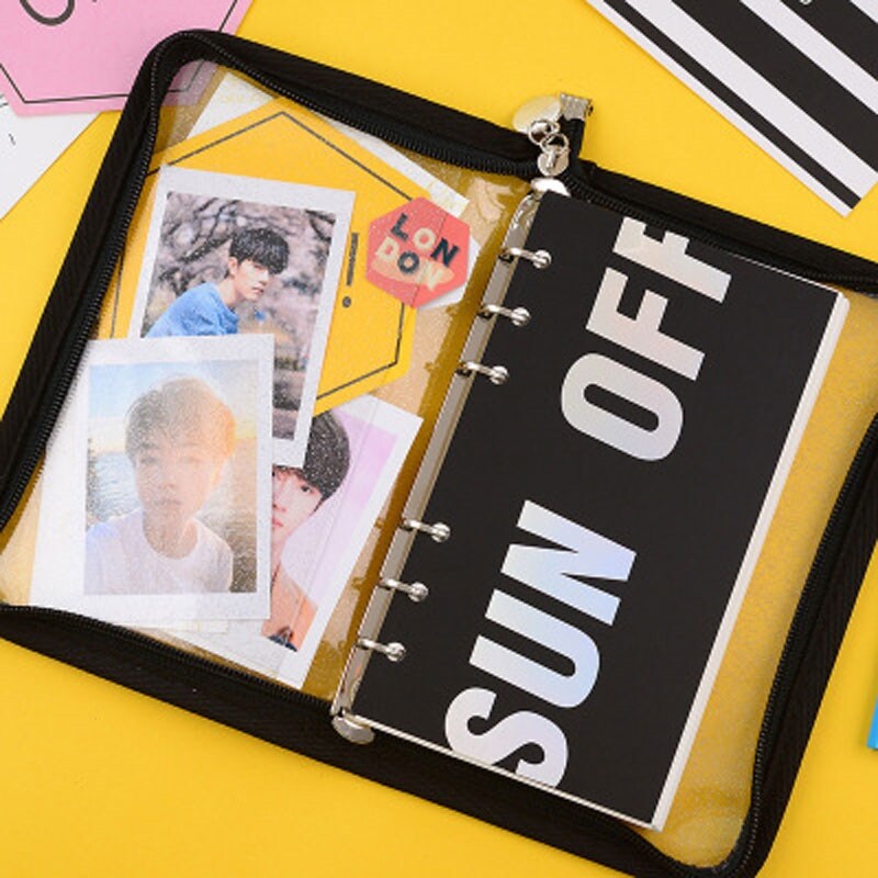 【Fire New】 2020 Yiwi New Arrive A6 zip Transparent Loose Leaf Binder Notebook Journal Planner Office Stationery Supplies