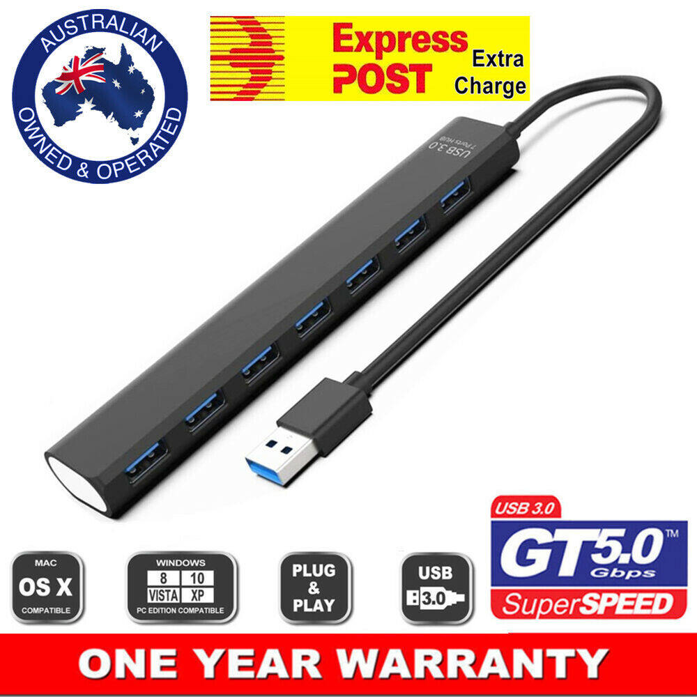 Bộ chia đa cổng usb 3.0 bộ chia thông minh mở rộng nhỏ gọn mỏng 5gbps tốc độ cao 7 cổng