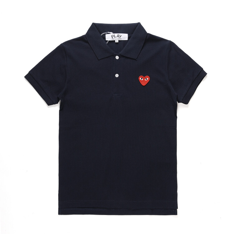 Áo POLO COMME Des Garcons CDG Play Cho Nam, Áo Thể Thao Áo POLO Tay Ngắn In Hình Trái Tim Phong Cách Thoải Mái Thấm Hút Royalblue