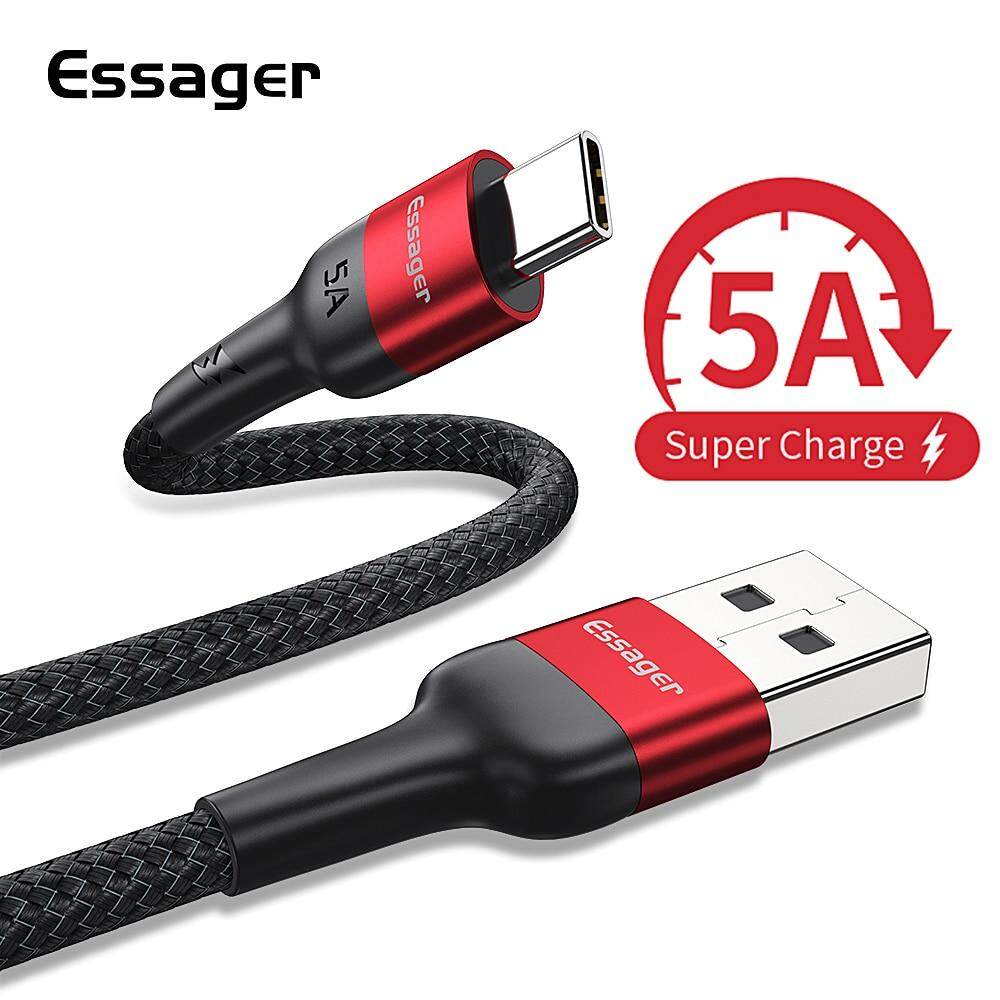 Cáp Essager 5A USB Type C dành cho Huawei Mate 30 P30 P20 Pro Lite Supercharge Cáp sạc nhanh USBC Ty