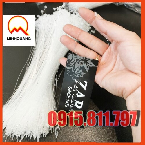Dây nhựa xâu mác, dây cước gắn tag mác túi 1000 dây màu trắng kích thước 16.5cm cực dễ sử dụng