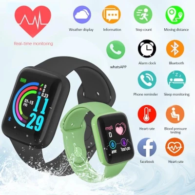 D20 Pro Smart Watch Y68 Bluetooth Fitness Tracker Sports Waterproof Watch Men Women Heart Rate Monitor Blood Pressure Smart Bracelet for Android IOS (4)