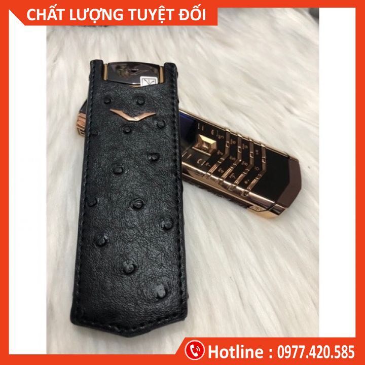 Bao da Vertu Singature S đứng không nắp da cá sấu