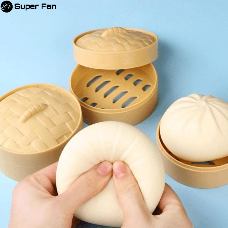 (Siêu quạt) mô phỏng Bun Đồ chơi bóp hấp nhồi thức ăn Squishy Đồ chơi xả stress ép Đồ chơi giải tỏa căng thẳng giải nén đồ chơi thông hơi Relief căng thẳng
