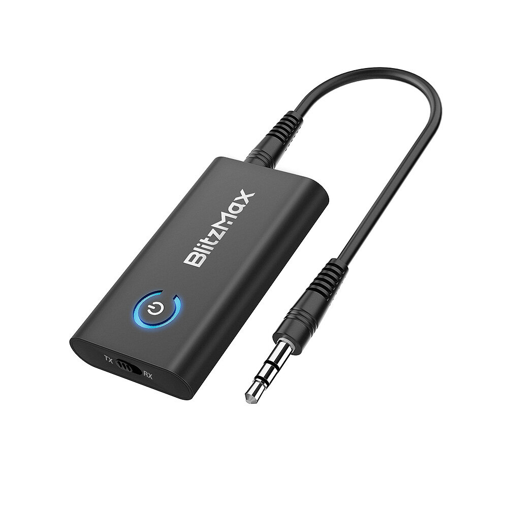 Bộ chuyển đổi không dây di động mini âm thanh 2 trong 1 Bộ chuyển đổi Bluetooth Máy thu phát âm thanh blitzmax BT05 độ trễ thấp âm thanh độ trung thực cao ghép nối liên kết kép Bluetooth v5.2 APT thích ứng cho Loa có dây TV PC