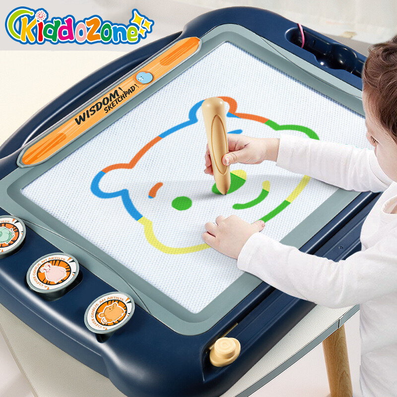 KiddoZone Bảng Vẽ 8 Màu Lớn 46X35.5Cm Cho Trẻ Em Bảng Vẽ Phác Thảo Viết Bảng Vẽ Xóa Trượt Đồ Chơi Học Tập Giáo Dục Quà Tặng Cho Bé Trai Và Bé Gái