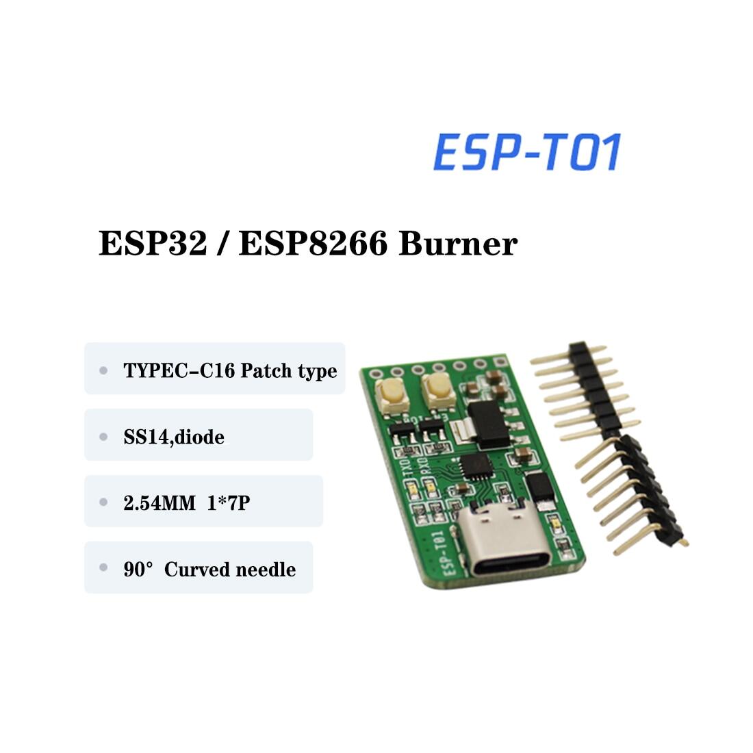 Esp-T01 Esp32/Esp8266 Burner USB-TTL bảng mạch chuyển đổi Công Cụ Phát Triển Dễ Dàng Sử Dụng Siêu Tụ Điện mạch bảo vệ Ổ Cắm Vàng