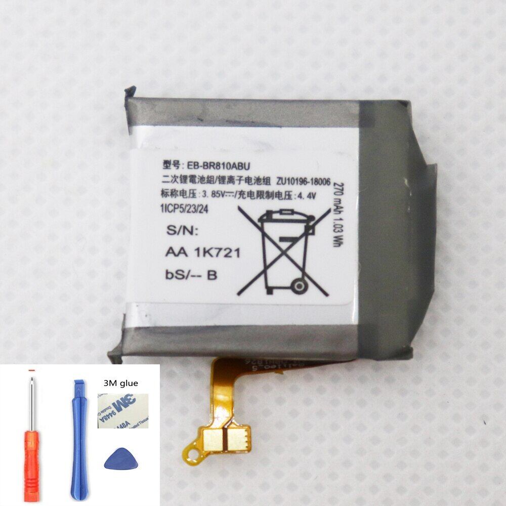 270mah eb-br810abu battery for samsung galaxy watch sm-r810 42mm battery+ tools