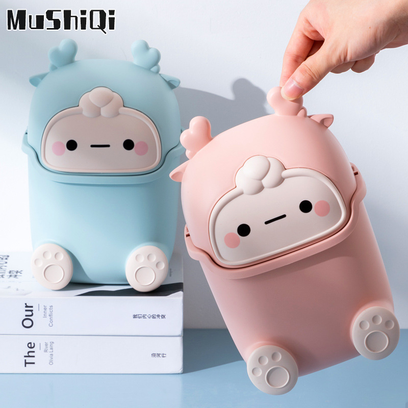 MSQ desktop waste bin small waste container Desktop plastic trash can, trash can, minimalist trash can, dry trash can, portable trash can, office trash can plastic trash multipurpose box pen pencil box ราคา 127 บาท*ส่งฟรี