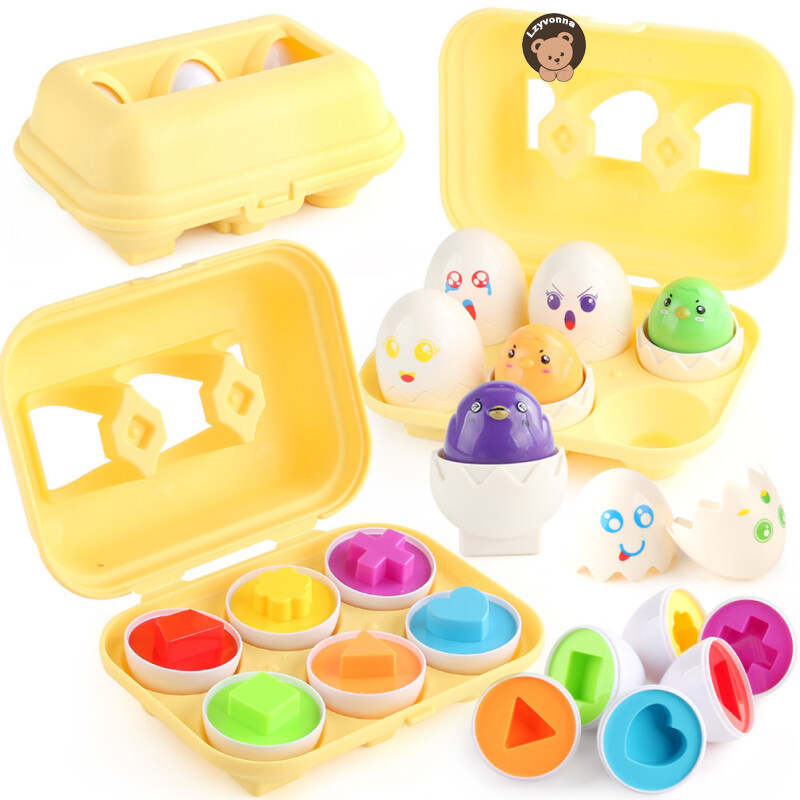Lzy bé học giáo dục đồ chơi trứng thông minh hình dạng màu sắc phù hợp với