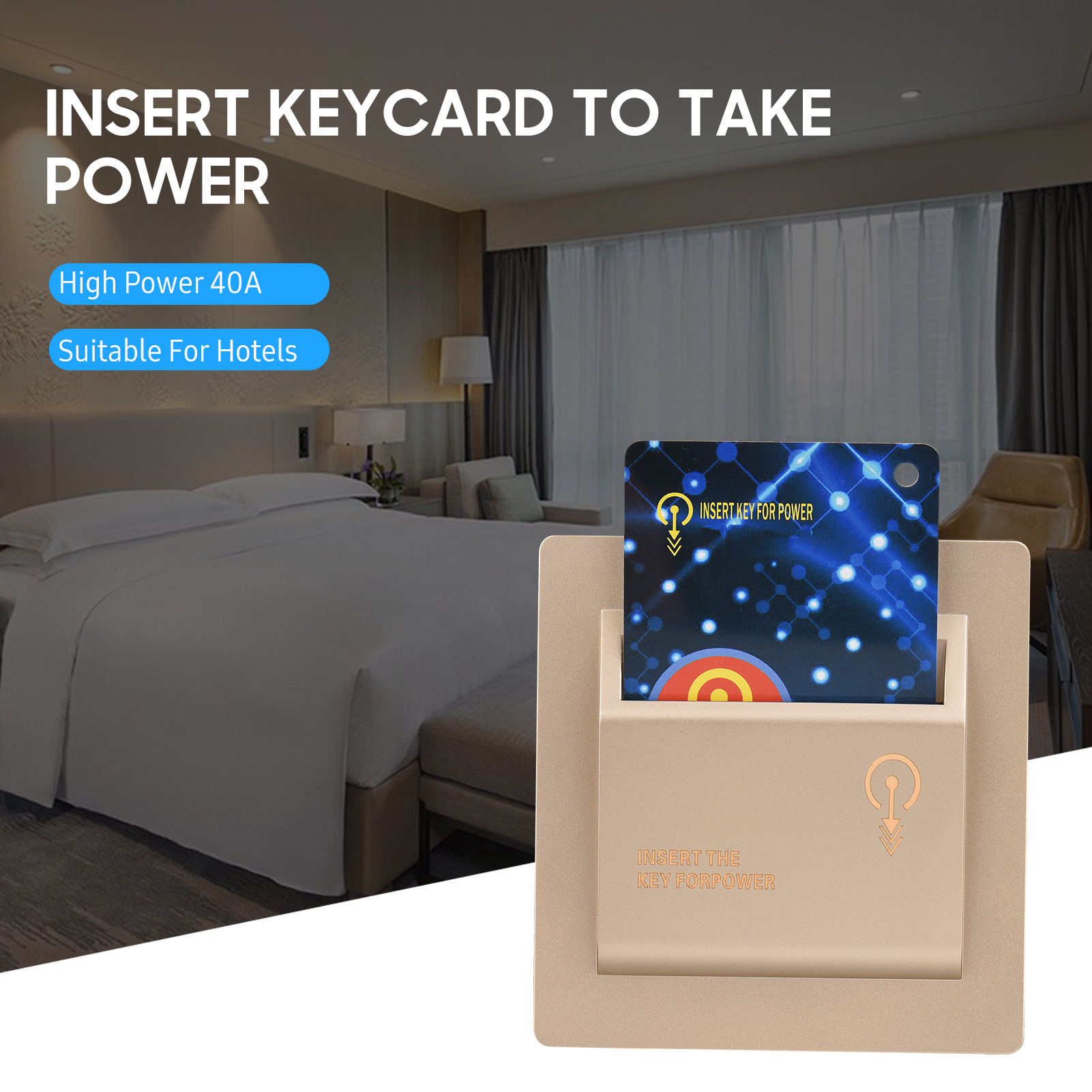 Công tắc thẻ rfid cảm biến thông minh công tắc cảm biến điện tử tiết kiệm năng lượng tiết kiệm điện 40a cho khách sạn công suất cao thẻ khóa lắp phòng khách để lấy điện
