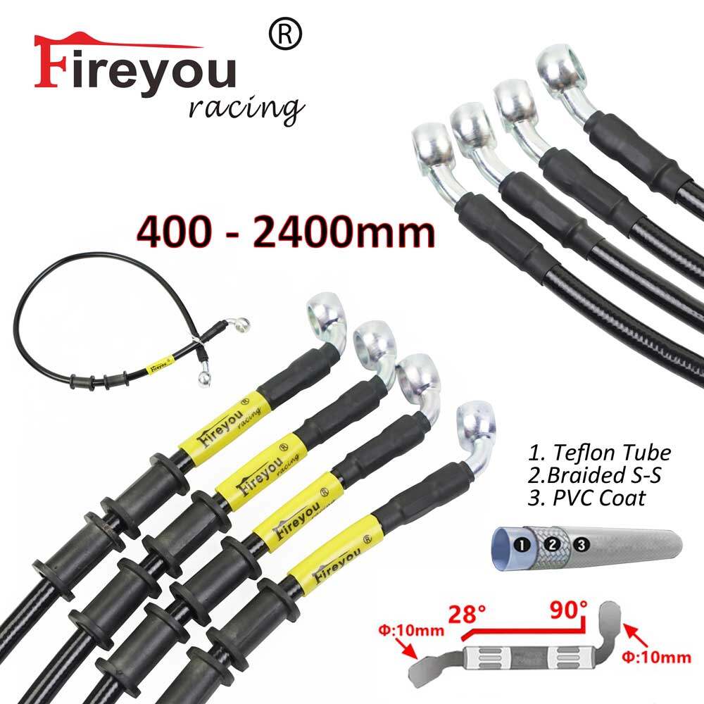 An3 ống phanh bện ống dẫn dầu chấm bi phanh bằng thép không gỉ cho xe đạp đua xe mô tô đường phố xe đạp atv