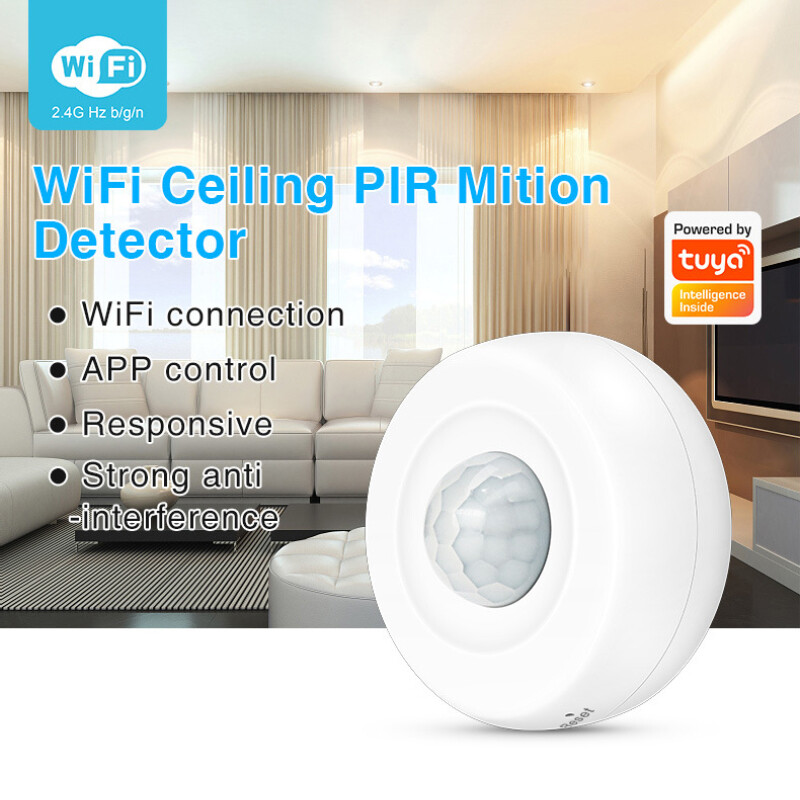 Homoo tuya cảm biến chuyển động pir wifi/zigbee thông minh máy dò chuyển động hồng ngoại trần chống trộm cho con người