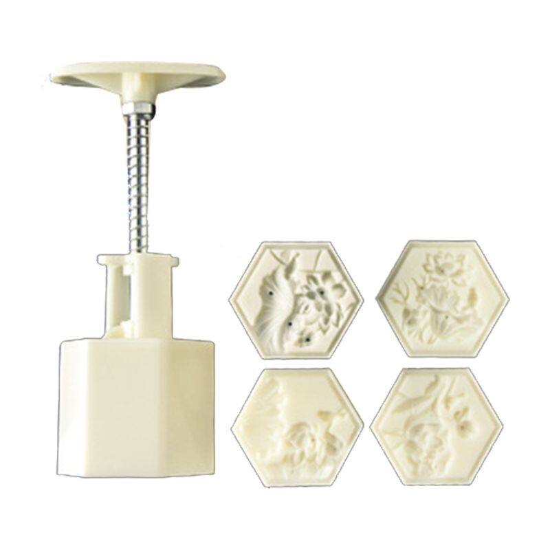 Khuôn Bánh Trung Thu 50G, Với 4/6 Tem Hoa Khuôn Ép Bánh Trung Thu Bằng Tay, DIY Bakeware