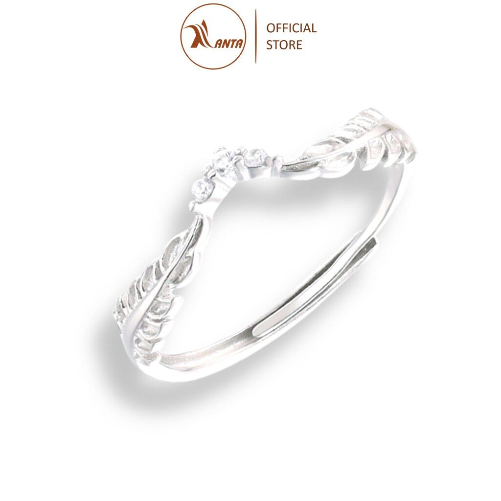 Nhẫn nữ cao cấp hình Nguyệt quế vương miện nạm đá sang trọng ANTA Jewelry - ATJ7029