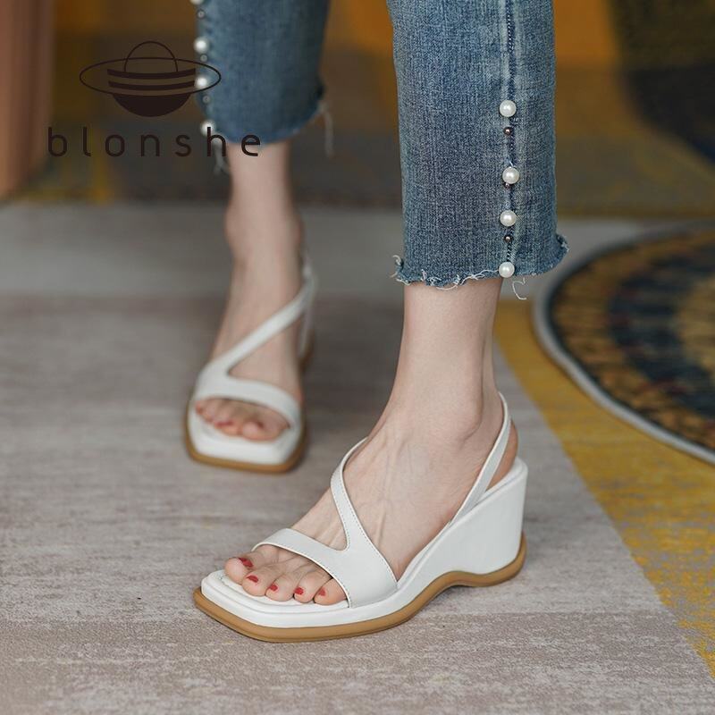 Blonshe Wedge Sandals For Women Strap Shoes For Women Heels For Women Heels Sandals Flip Flops INS New 042620