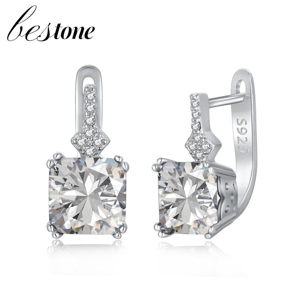 Bông tai bạc sterling s925 sang trọng nhẹ nhàng cho nữ bông tai zirconia màu cao cấp