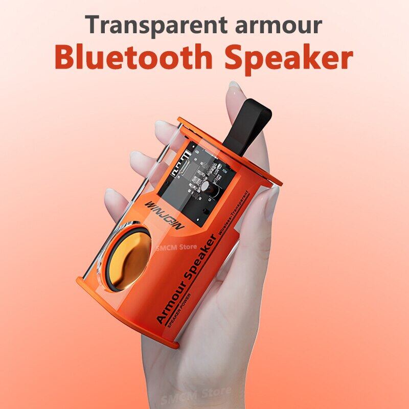Loa bluetooth mini trong suốt mecha loa bluetooth không dây loa âm thanh 5w 500mah type-c với hơi thở ánh sáng hỗ trợ tws kết nối usb
