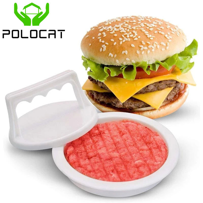 Polocat Dụng Cụ Ép Hamburger Bằng Nhựa Hình Tròn Thực Phẩm Đồ Nướng Thịt Bò Hamburger Khuôn Ép Bánh Hamburger, Khuôn Bánh Burger, Dụng Cụ Nhà Bếp