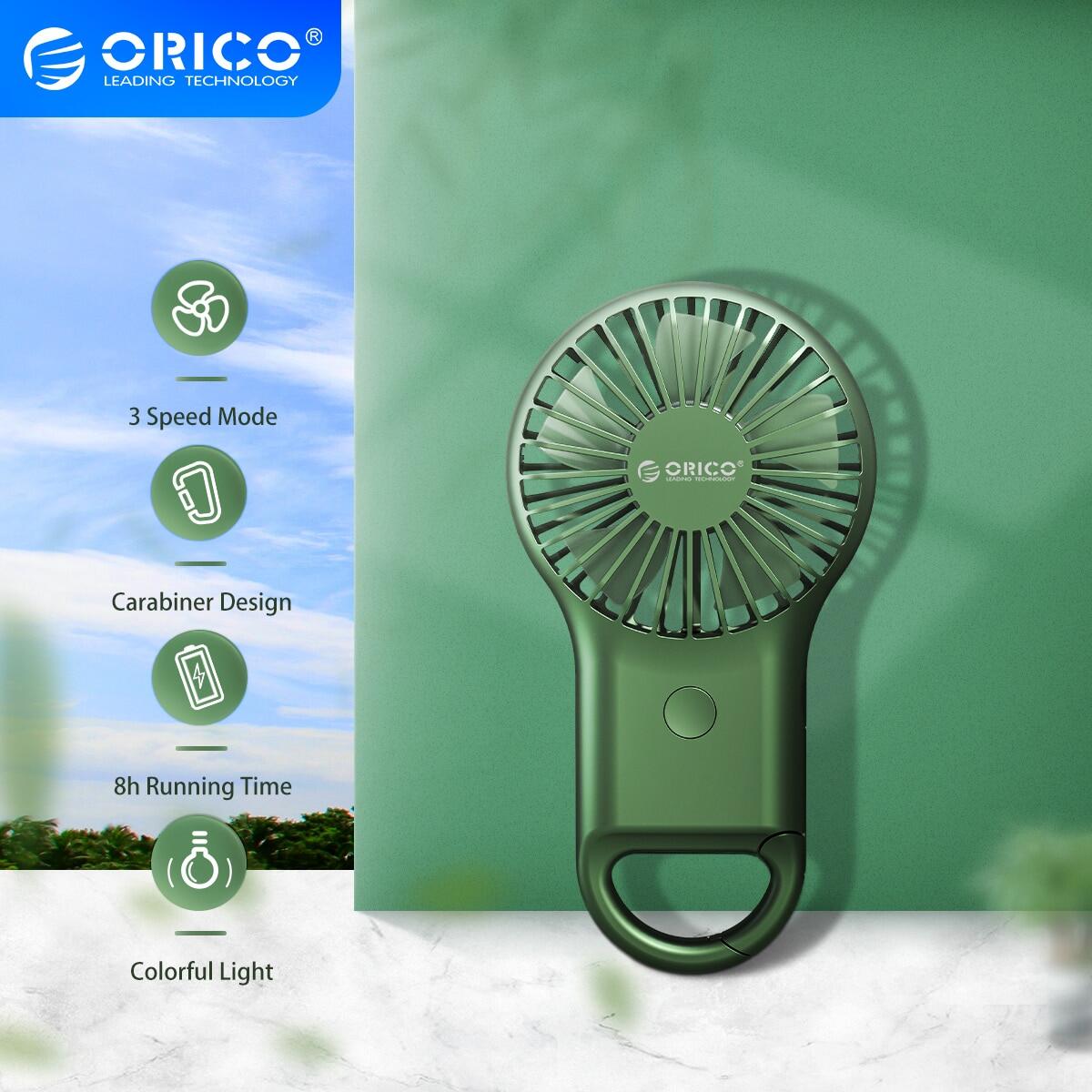 ORICO พัดลมมือถือขนาดเล็ก USB,พัดลมไร้เสียงเบาพกพาสะดวกใช้ท่องเที่ยวกลางแจ้งสำหรับฤดูร้อน
