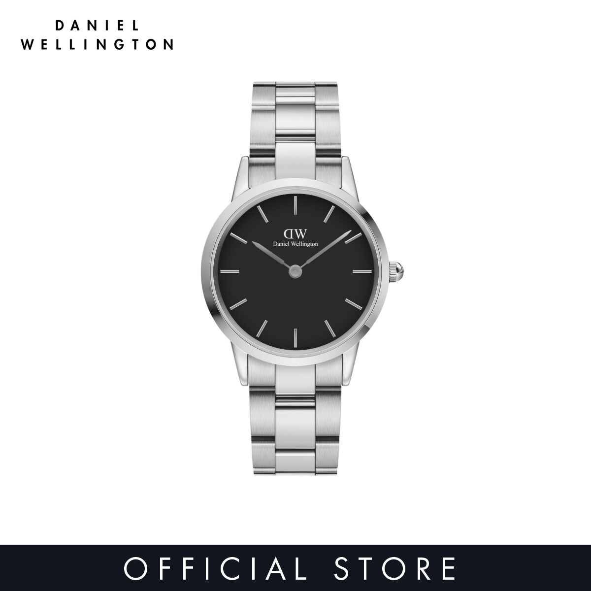 Daniel Wellington Iconic Link 28/32/36mm Silver Black / Watch for women / Watch for men / DW official