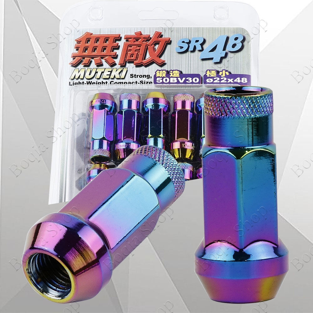 Muteki SR48 Thép Mở Rộng Open Đua Xe Vành Bánh Xe Lug Nuts Mở Rộng Tuner Hạt 20 Cái/bộ (Neochrome)