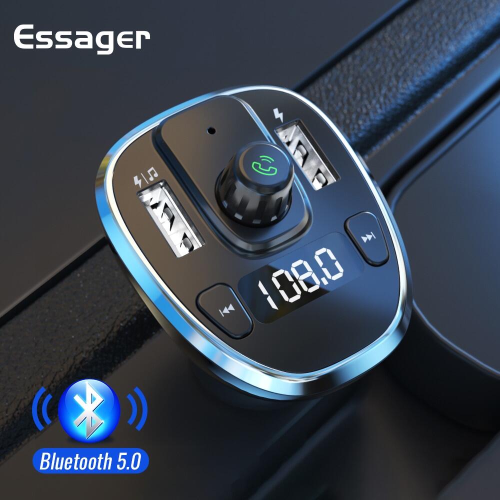 Essager Cổng USB Sạc Cho Điện Thoại Di Động Bluetooth Phát FM MP3 Xe Bộ Sạc Nhanh Cho iPhone Xiaomi