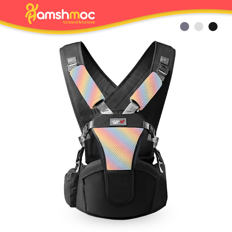 HamshMoc Breathable 0-36 Months Baby Carrier Backpack Comfortable Multifunctional Kids Infant Hip Seat Carrier Ergonomic Kangaroo Baby Wrap Sling for Baby Travel ราคา 1,070 บาท*ส่งฟรี