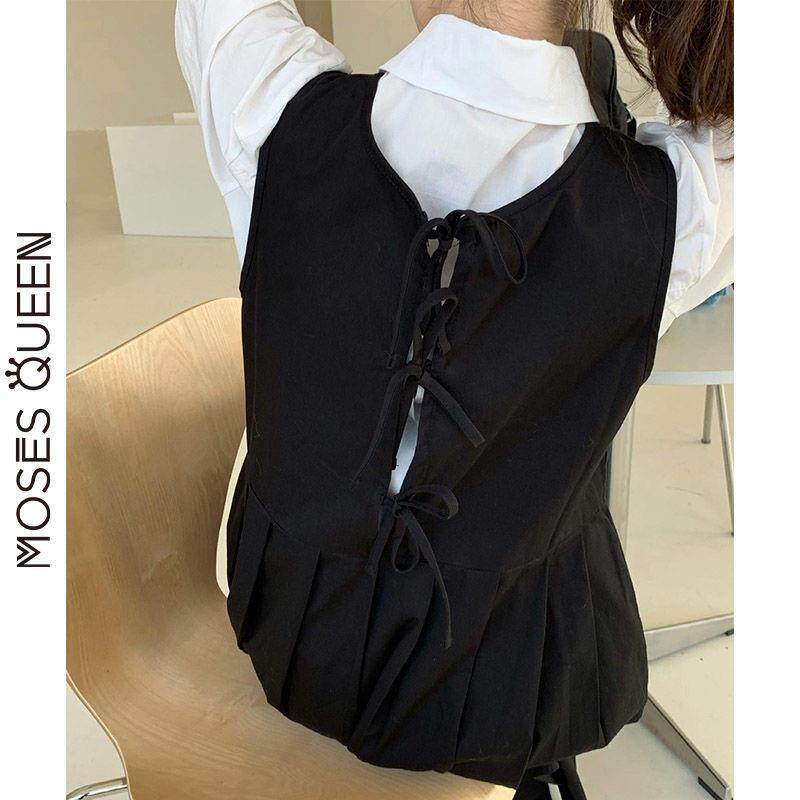 [Two sides can be worn] Korean style Japanese style mid-length suspender dress female student suspender dress summer one-piece suit