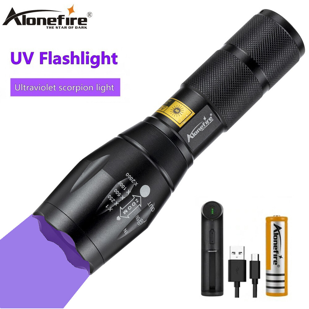 AloneFire G700 Đèn Pin Led UV 395NM/365NM Tia Cực Tím Có Thể Phóng To Chó Mèo Vô Hình Vết Bẩn Do Thú Cưng Marker Checker