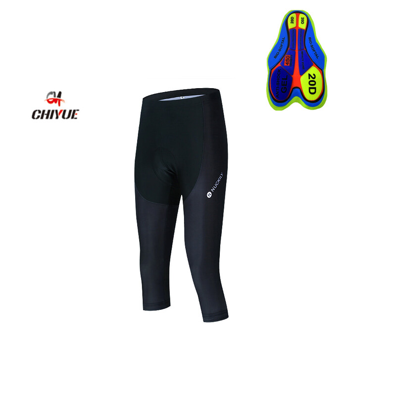 Chiyue Phụ Nữ Quần Đùi Đi Xe Đạp 20D Đệm Gel Đen Cưỡi Xe Đạp Chặt 3/4 Quần Chống Sốc Xe Đạp MTB Quần Lửng