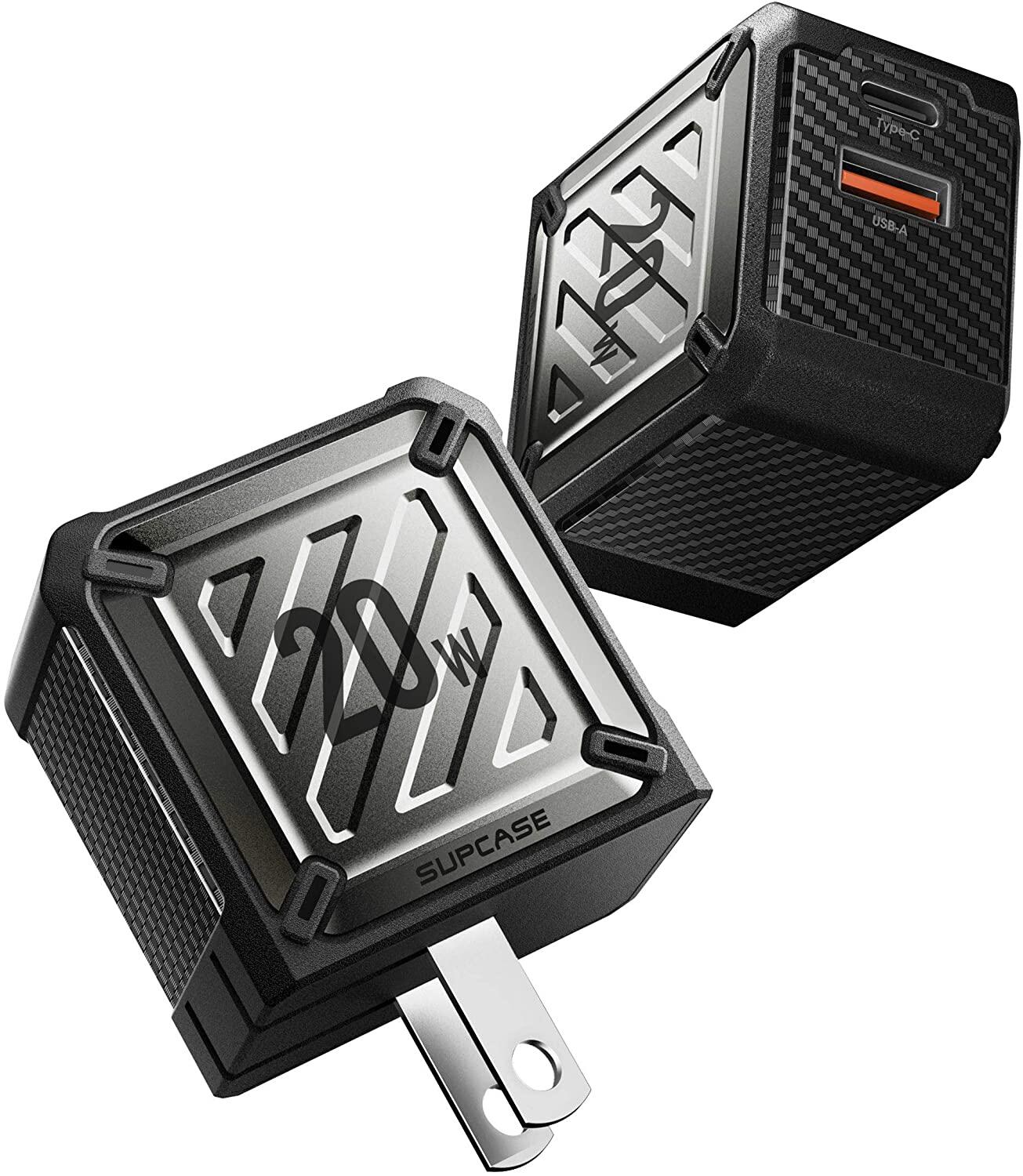 SUPCASE Sạc Nhanh Gắn Tường, Bộ Sạc PD Có Thể Gập Lại USB A & C 20W Bộ Đổi Nguồn Tương Thích Với 2 Cổng Cho iPhone 11/12/iPad/Chuyển Đổi/Chuyển Đổi Galaxy