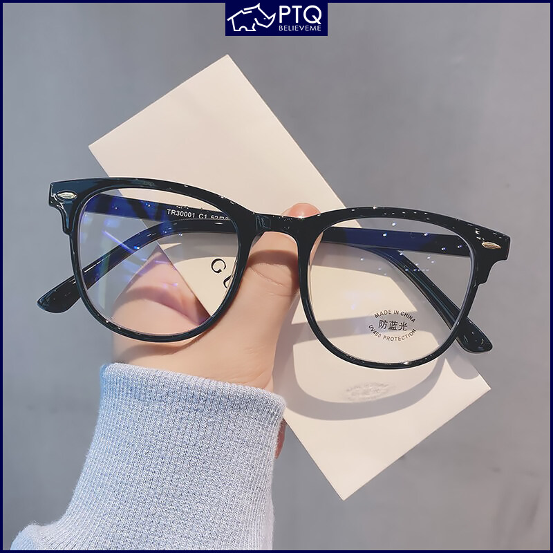 Kính Cận Thị Cho Nữ Kính Mắt Ngắn Kính Mắt Gọng Nhựa Trong Suốt 0 Đến-600 Unisex PTQ