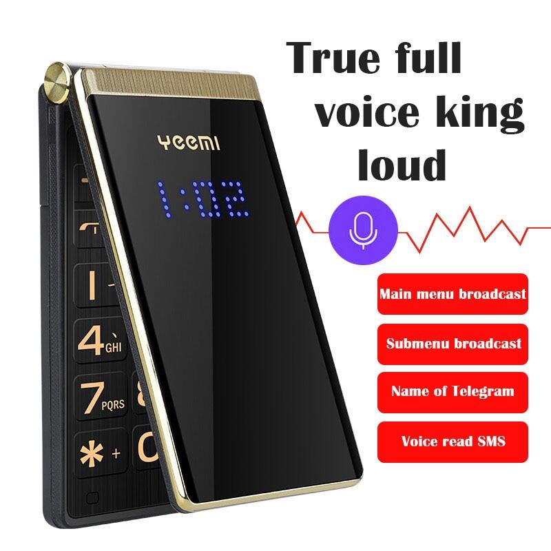 Điện Thoại Nắp Gập Điện Thoại Cảm Ứng Cao Cấp Giá Rẻ Nguyên Bản Lật Màn Hình Kép 2.8 Inch Pin Hai SI