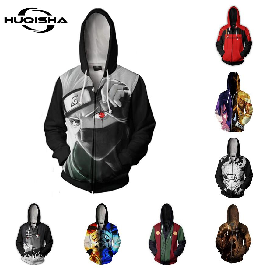 Áo Hoodie Anime Naruto Trang Phục Hóa Trang Hoạt Hình Thời Trang Cho Nam/Nữ Áo Nỉ Áo Khoác Có Khóa Kéo Thường Ngày